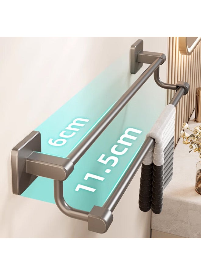 Mengting Towel Rack, Bathroom Storage Shelf, Space Aluminum, No Drilling Required, Washbasin Wall-mounted Storage Rod, 50cm