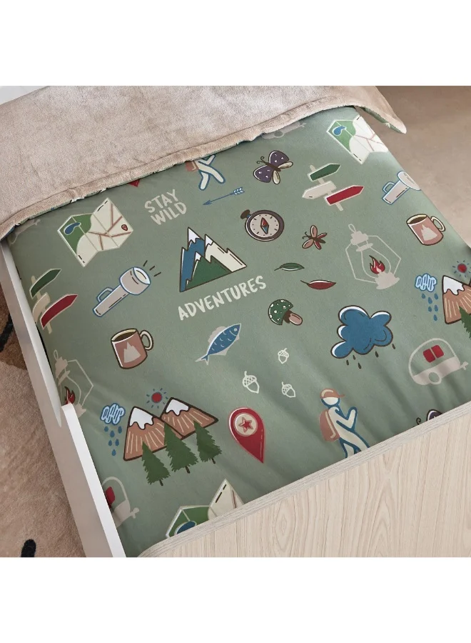 Home Box Adventurer Camping 2-Piece Toddler Comforter Set 100 X 140 Cm