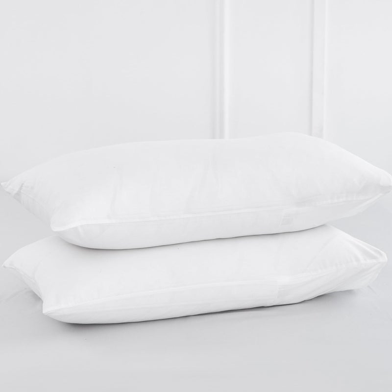 MooMee Bedding Pillowcases Pack of 2 100% Washed Cotton Linen Like Textured Breathable Durable Soft Comfy (Off White  King) - Image 1