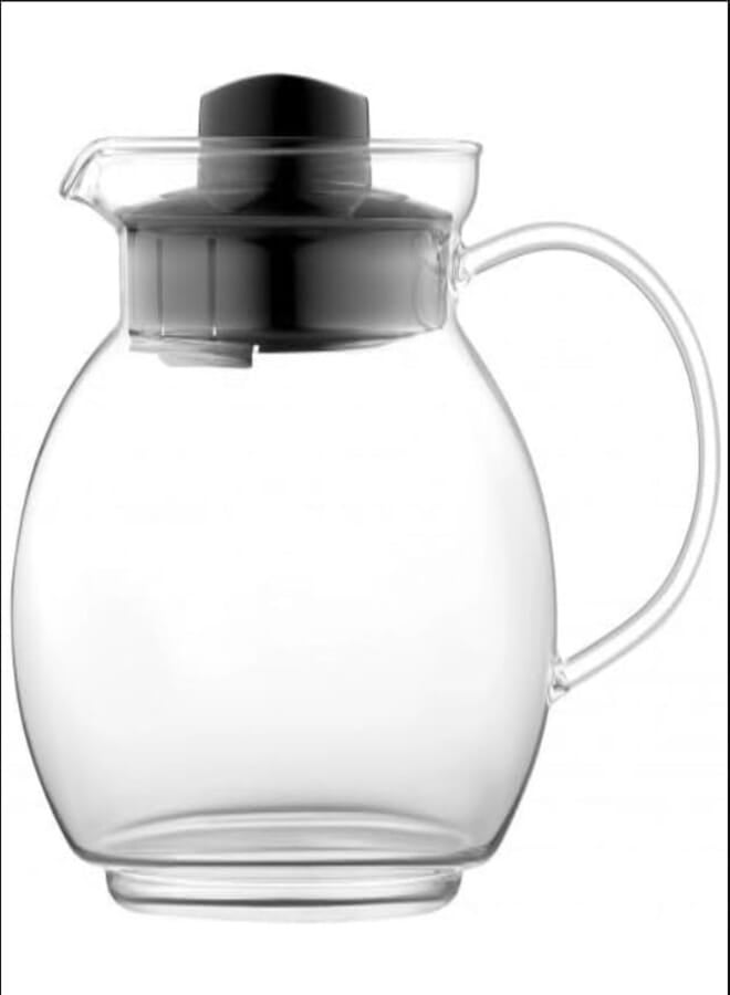Termisil Ball Thermal Glass Tea Pot with Handle, 1.5 Liter Capacity, Transparent