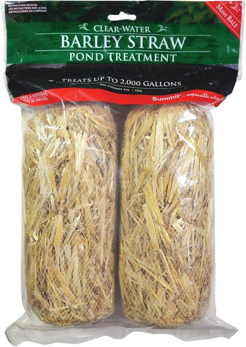 SUMMIT Clear-Water Barley Straw Pond Treatment, 2-Pack, Treats upto 2000 Gallons, 1000 Gallons per Bale - Image 1