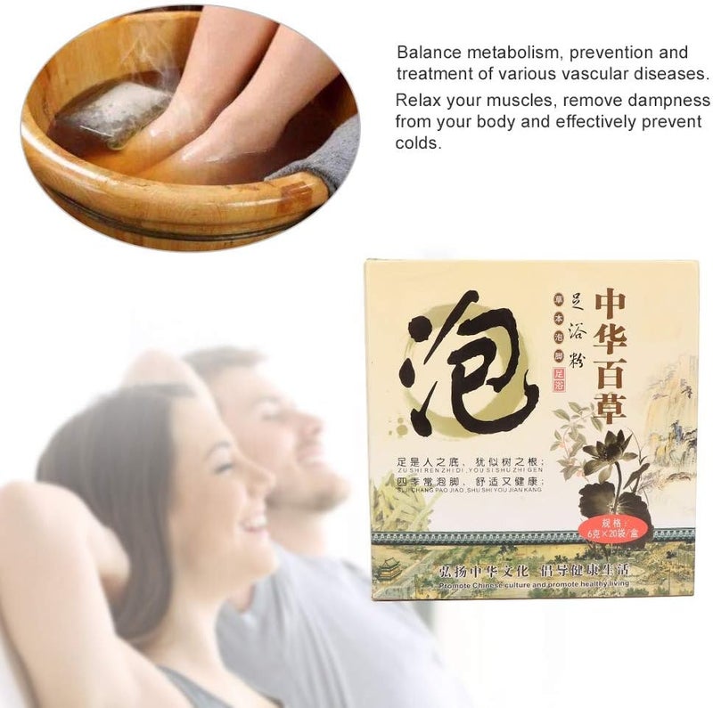 klarako Foot Bath Powder, Natural Plants Foot Bath Health Powder Promote Body Circulation Relieve Fatigue Chinese Herbal Foot Skin Health Care(Grass) - Image 3