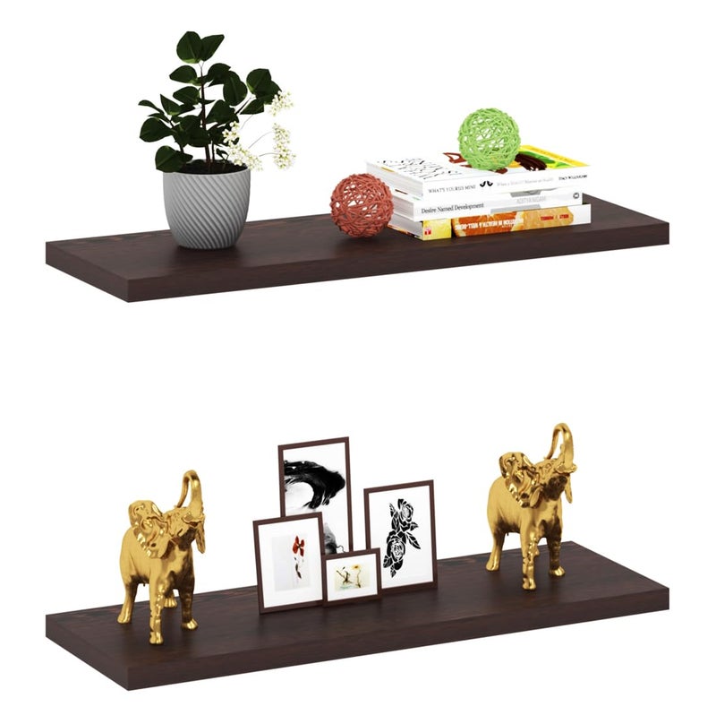 Captiver MDF Wood Wall Mount Decorative Shelf Stand 2 (Tier 2,10X30 CM, Wenge) Office Living Room Kitchen Décor Shelves Multipurpose Storage Organizer - Image 1