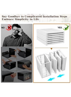 MissTiara Shoe Storage Organizer, Clear Installation-free Foldable Shoe Rack Stackable Shoe Box Pack, Portable Cabinet Rack Magnetic Clear Doors Compact Foldable Space-Saving (6-Tier)  - Image 5
