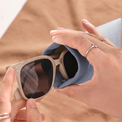 Pebipoo Glasses Cases Soft, Leather Eyeglasses Cases, Squeeze Top Portable Sunglasses Case, PU Glasses Pouch for Men Women (Pink Blue Green) - Image 4