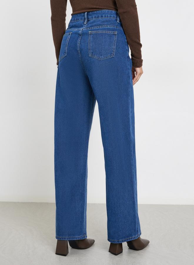 ستايلي جينز بأرجل واسعة وخصر عالي - Image 4