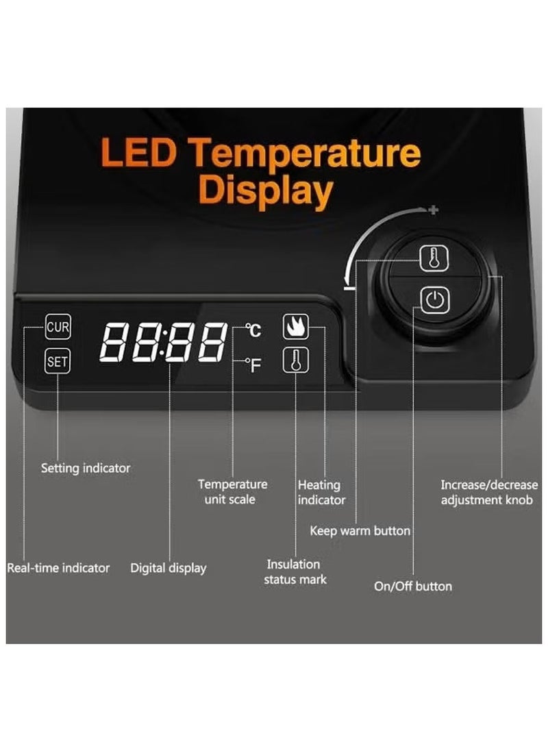 1000 mL Electric Gooseneck Kettle, Pour Over Kettle for Coffee and Tea, 1200W Rapid Heating,Temperature Control with Digital Display , 304 Stainless Steel, Keep Warm Function, Matte Black