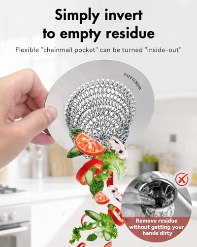 Wokdada Sink Drain Strainer, Reversible No Clog Mesh Kitchen Sink Drain Strainer, 304 Stainless Steel & Rust-Proof/Masterfully Handcrafted, Easy Clean, Dishwasher Safe, Fits Standard Sink Drain - Image 2