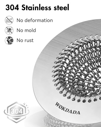 Wokdada Sink Drain Strainer, Reversible No Clog Mesh Kitchen Sink Drain Strainer, 304 Stainless Steel & Rust-Proof/Masterfully Handcrafted, Easy Clean, Dishwasher Safe, Fits Standard Sink Drain - Image 4