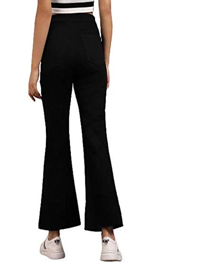 KOTTY Women Cotton Lycra High Rise Jeans (Black,28) - Image 5