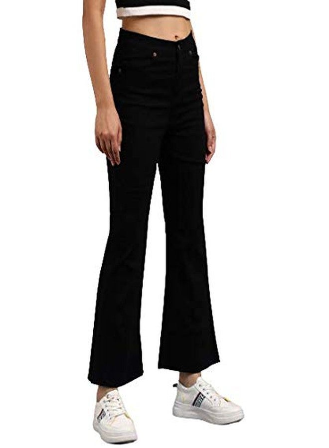 KOTTY Women Cotton Lycra High Rise Jeans (Black,28) - Image 3