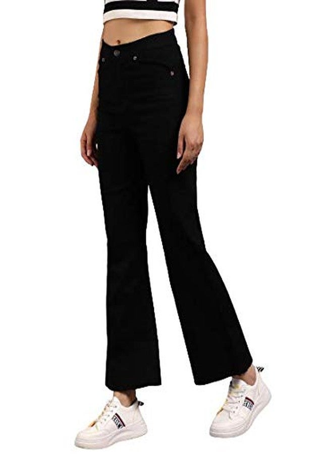 KOTTY Women Cotton Lycra High Rise Jeans (Black,28) - Image 2