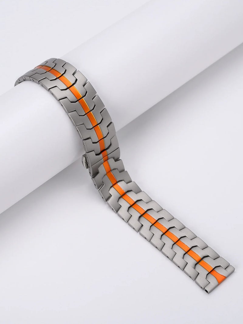 Bluejw Replacement Stainless Steel Ceramic Watch Band with Butterfly Buckle – Polished Bracelet Strap for 12mm 14mm 16mm 18mm 20mm 22mm Watches - Image 1