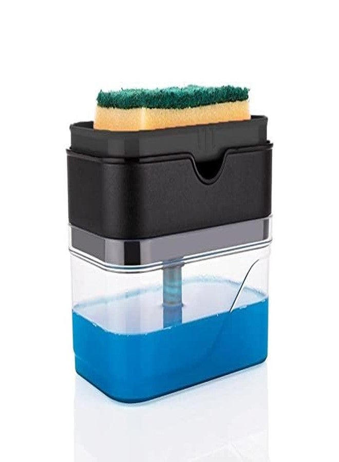 IDITRI EXPORT - Kitchen Soap Dispenser Pump for Dishwashing – 2-in-1 Sponge Rack & Liquid Holder, Refillable and Efficient Design (Pack of 1) - Image 4
