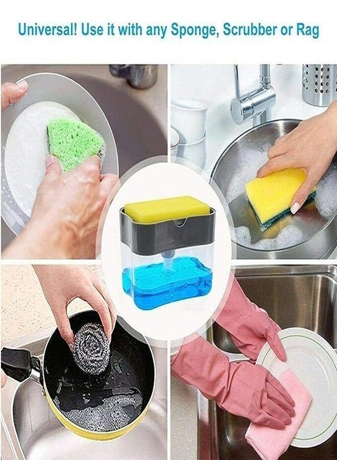 IDITRI EXPORT - Kitchen Soap Dispenser Pump for Dishwashing – 2-in-1 Sponge Rack & Liquid Holder, Refillable and Efficient Design (Pack of 1) - Image 5