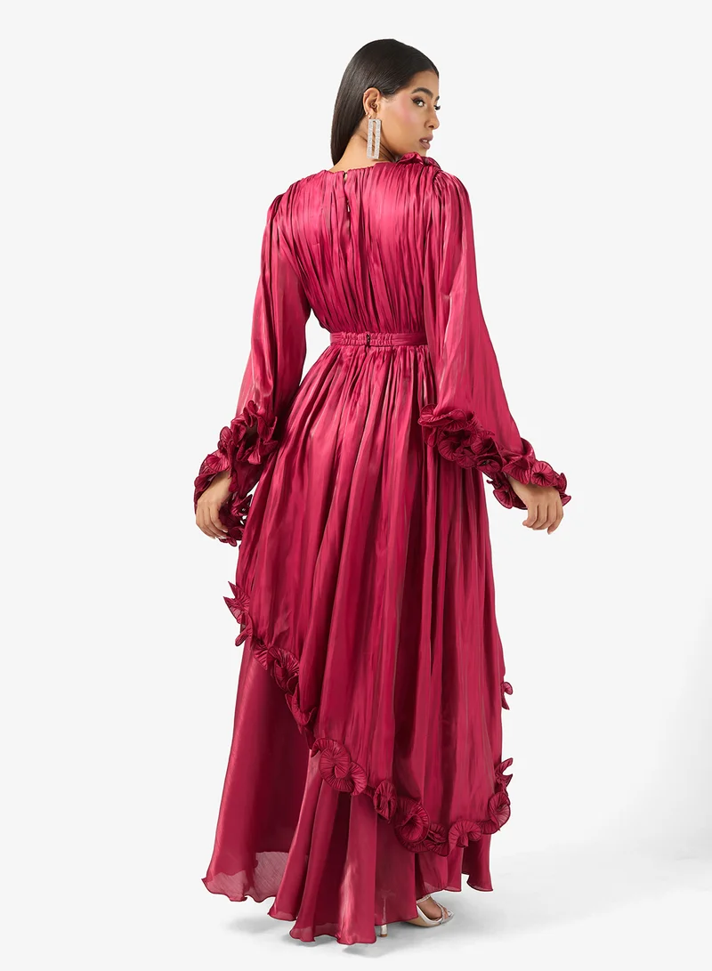 Golden Apple Sequin Ruffle Detail Dress