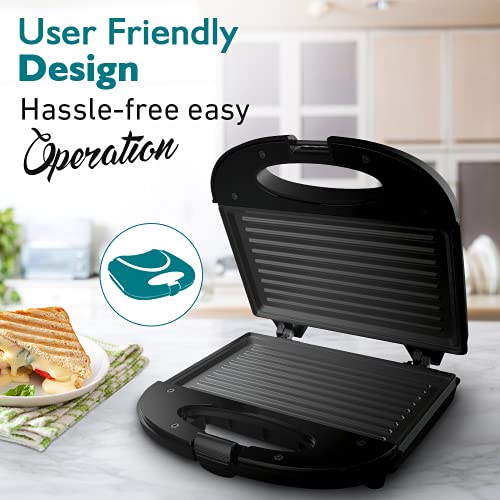 Crompton InstaServe Grill 800 Watts Sandwich Maker with Powerful Heating element (Black) - Image 4