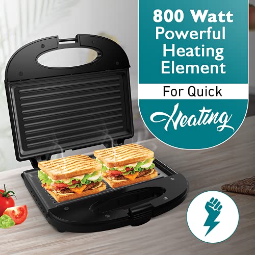 Crompton InstaServe Grill 800 Watts Sandwich Maker with Powerful Heating element (Black) - Image 2