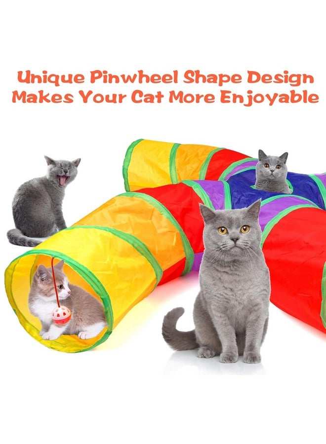 Interactive Foldable Hiding 5-Way Curved Tunnel With Hanging Ball For Cats (Swirl Patels Tunnel) | Puzzle & Training Cave Suitable For Cat, Kitten, Rabbit, Guinea Pig & Puppies - Image 4