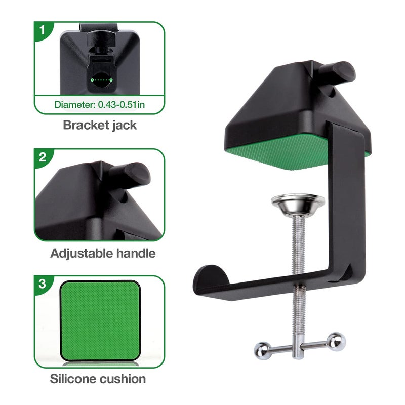 SUNMON Heavy-Duty Metal Table Mount Clamp, Desk Table Mount C Clamp For Microphone Mic Suspension Boom Scissor Arm with Adjustable Screw, Fits up to 2.48 inches/6.2cm Desktop Thickness by SUNMON - Image 2