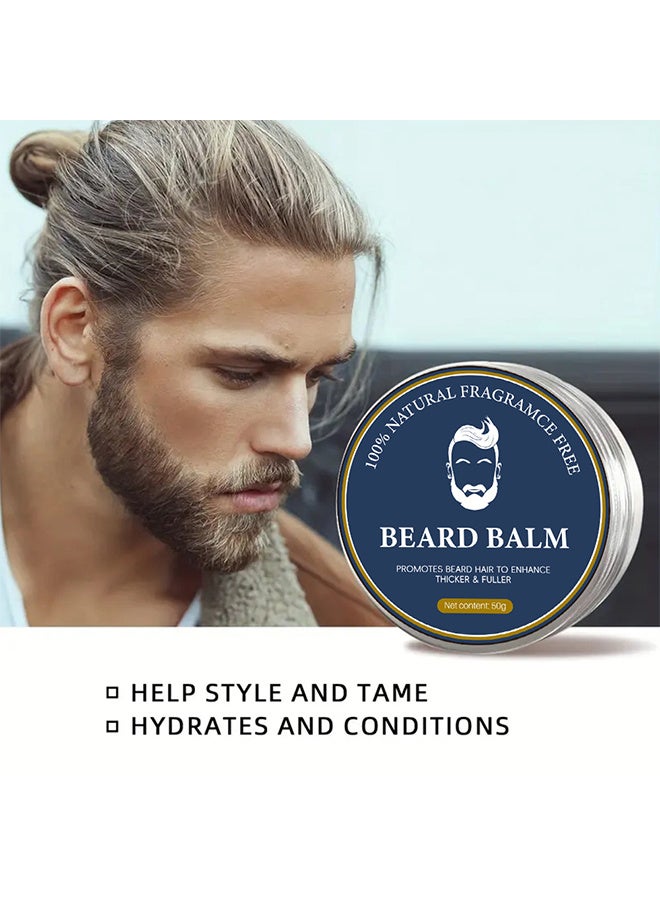Beard Balm for Men, Strengthens & Softens Beards, Leave in Conditioner Wax for Men, Fast Absorbing, Reduces Itch, Healthy Nourishing - 50g - Image 2