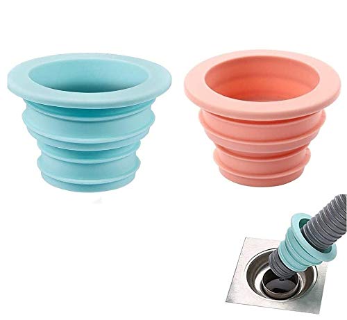 HEXONIQ® Drain Pipe Hose Seal Deodorant Silicone Sealing Plug,Kitchen Pipe Sewer Seal Ring Washing Machine Drain Multipurpose Pipe Connector Bathroom Kitchen Laundry (Random Colour) (Set of 4 PCS) - Image 1