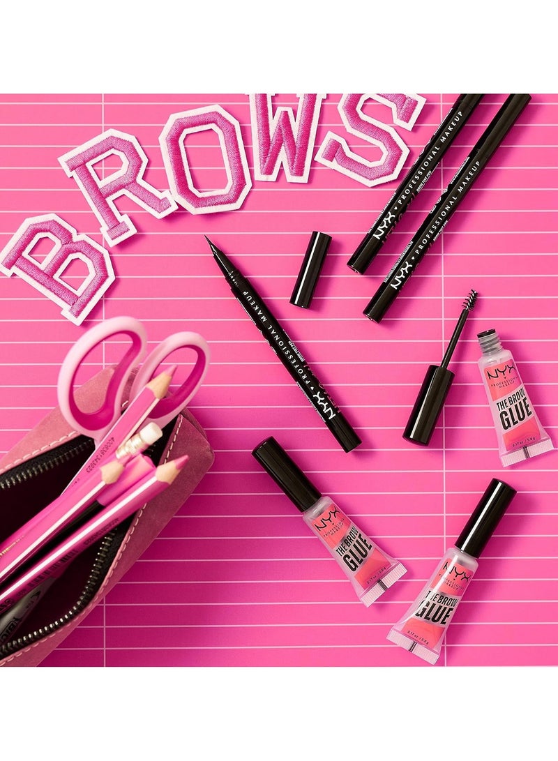 جلو آرتس ان واي اكس غراء حواجب احترافي للماكياج، مصفف فوري للحواجب، مظهر حواجب مصفح، عبوة من قطعتين، شفاف، من ان واي اكس بروفشنال ميكاب - Image 2