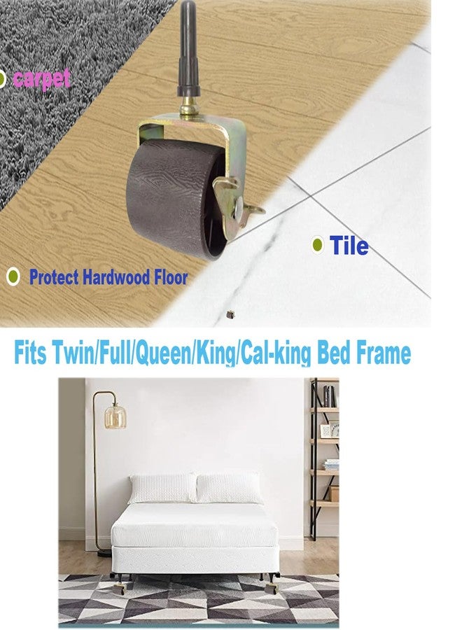 DERRILLA Heavy Duty Bed Frame Wheels Casters Rollers with Brakes Stem with Locking and Socket Sleeve Insters Set of 4 - Image 5