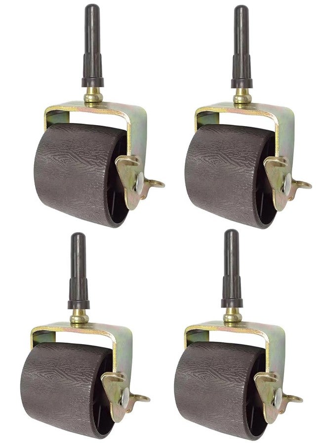 DERRILLA Heavy Duty Bed Frame Wheels Casters Rollers with Brakes Stem with Locking and Socket Sleeve Insters Set of 4 - Image 1