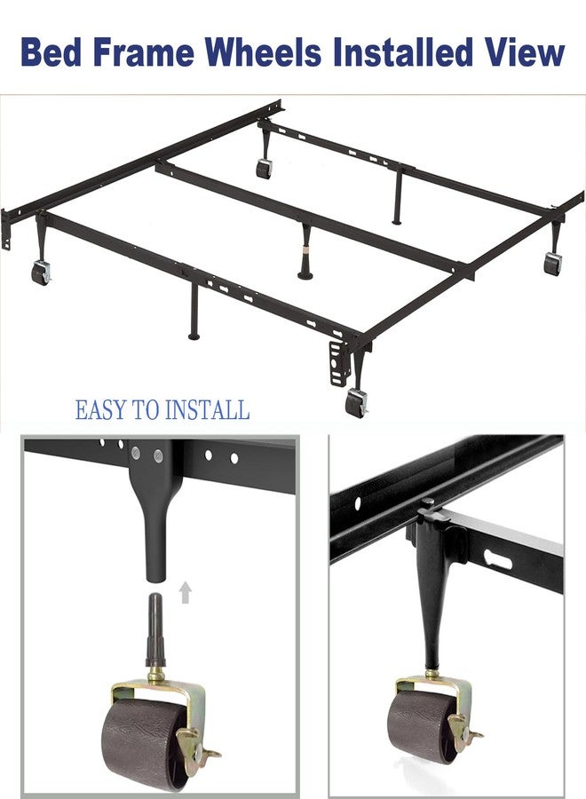 DERRILLA Heavy Duty Bed Frame Wheels Casters Rollers with Brakes Stem with Locking and Socket Sleeve Insters Set of 4 - Image 3