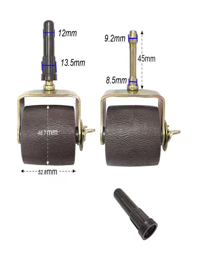 DERRILLA Heavy Duty Bed Frame Wheels Casters Rollers with Brakes Stem with Locking and Socket Sleeve Insters Set of 4 - Image 2