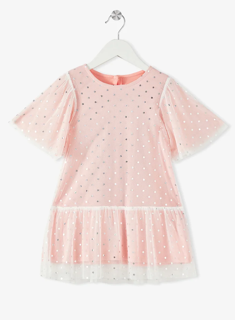 H&M Foil-print tulle dress