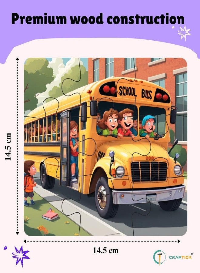 Craftick® Wooden Transport Vehicles Games for Jigsaw Puzzles | Perfect First Puzzle Toy | Fun & Easy Jigsaw Puzzle for Kids Age 2-5 | Return Gift - Image 2