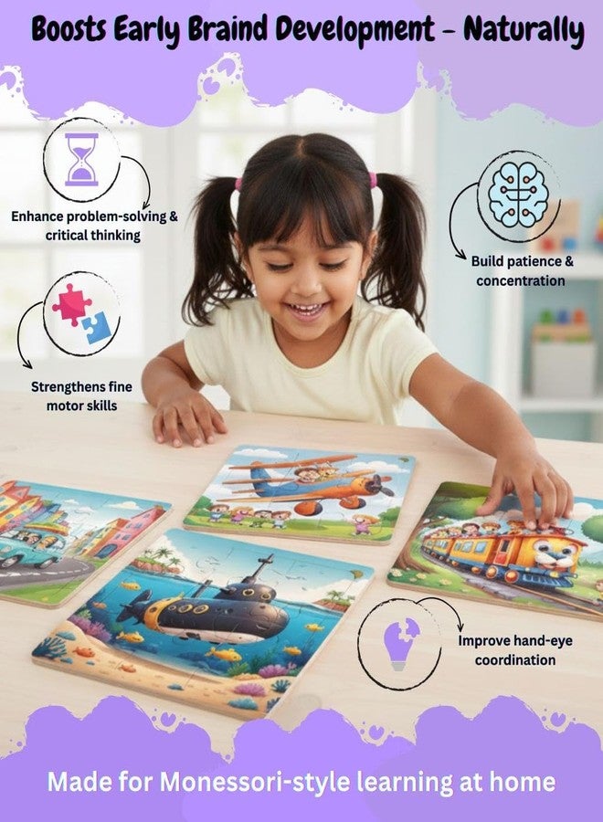 Craftick® Wooden Transport Vehicles Games for Jigsaw Puzzles | Perfect First Puzzle Toy | Fun & Easy Jigsaw Puzzle for Kids Age 2-5 | Return Gift - Image 5