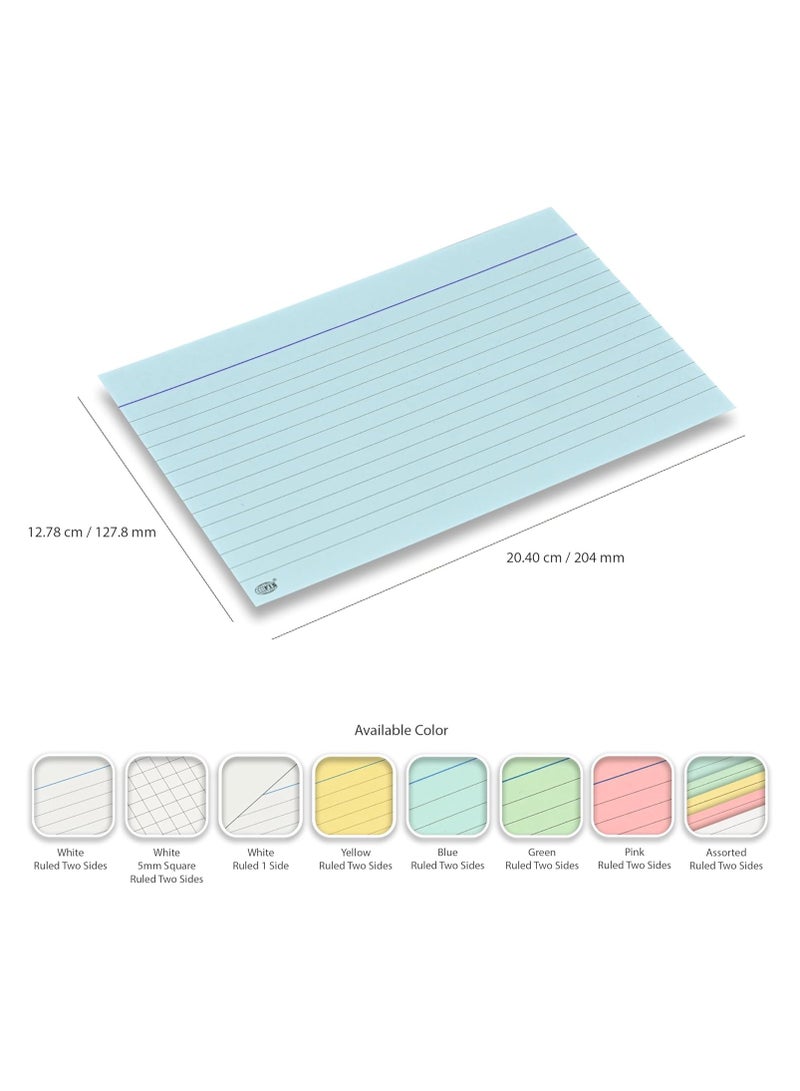 FIS® Ruled Record Cards or Index Cards, Size:8"x5" Inches (203x127mm), Two Sides Single Ruled, 240gsm, 100 Sheets Per Packet, Packet of 3 Pieces, Blue Color-FSIC85BL-3 - Image 5