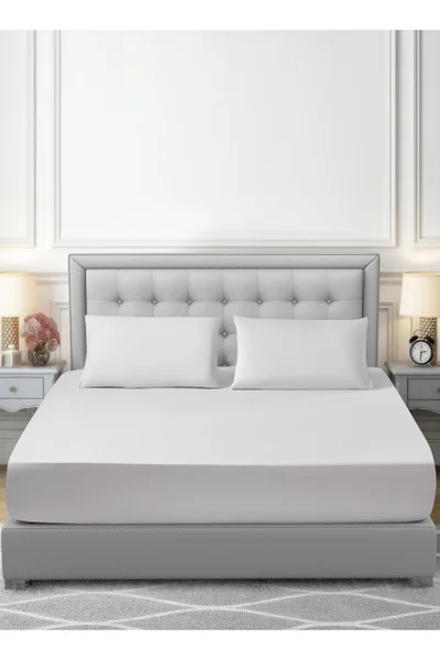 دوناتيلا Bedding Fitted Sheet - Fits 200x200 Cm For King Bed - 3 Pcs (1 Fitted Sheet and 2 Pillowcases) - 35 Cm Deep Pocket - Solid Bed Sheet