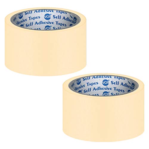 VCR Masking Tape - 20 Meters in Length 48mm / 2" Width - 2 Rolls Per Pack - Easy Tear Tape, Best for Carpenter, Labelling, Painting and leaves no residue after a peel. - Image 1
