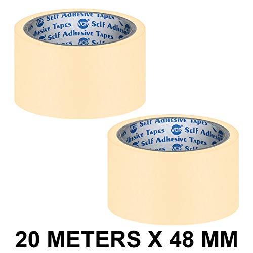 VCR Masking Tape - 20 Meters in Length 48mm / 2" Width - 2 Rolls Per Pack - Easy Tear Tape, Best for Carpenter, Labelling, Painting and leaves no residue after a peel. - Image 2