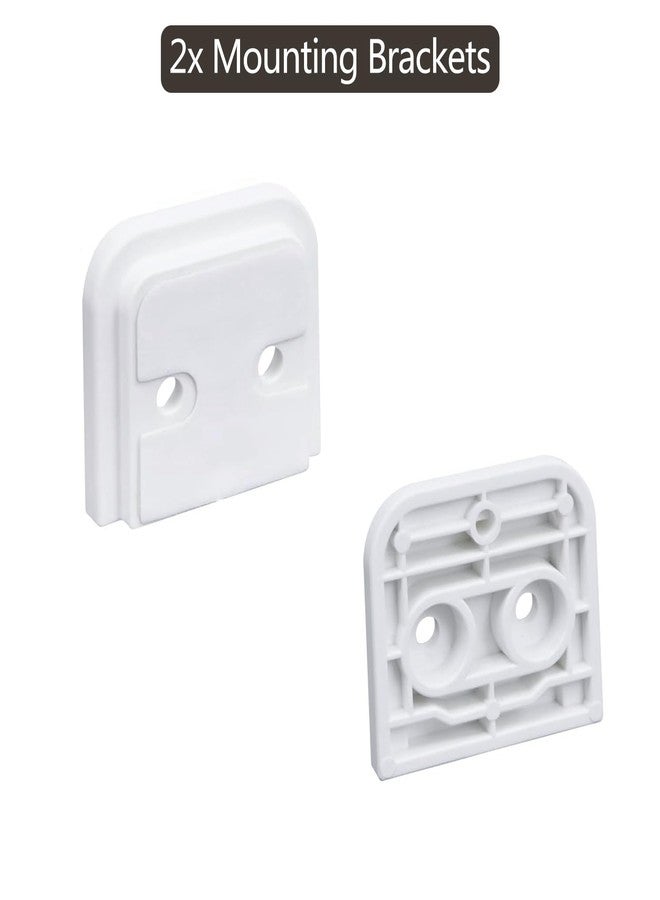 Bingguz Reinforced Retractable Baby Gate Replacement Parts Retractable Pet Gates Hardware Mounted Baby Gate for Doorway Full Set Hardware Reinforced Strips Dog Gates Screws Replacement, White - Image 2