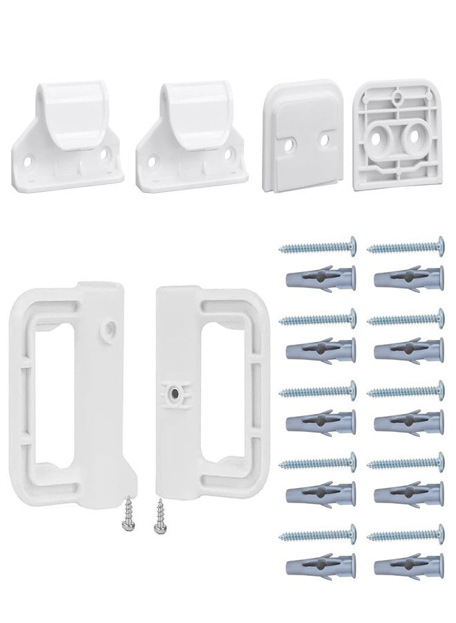 Bingguz Reinforced Retractable Baby Gate Replacement Parts Retractable Pet Gates Hardware Mounted Baby Gate for Doorway Full Set Hardware Reinforced Strips Dog Gates Screws Replacement, White - Image 1