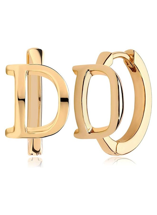 Mevecco Women Huggie Hoop Earrings Gold Initial Sleeper 14K Gold Filled Small Simple Delicate Handmade Hypoallergenic Personalized Jewelry Gift - 26 Letters - Image 1