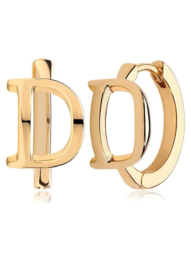 Mevecco - Women Huggie Hoop Earrings Gold Initial Sleeper 14K Gold Filled Small Simple Delicate Handmade Hypoallergenic Personalized Jewelry Gift - 26 Letters - Image 1