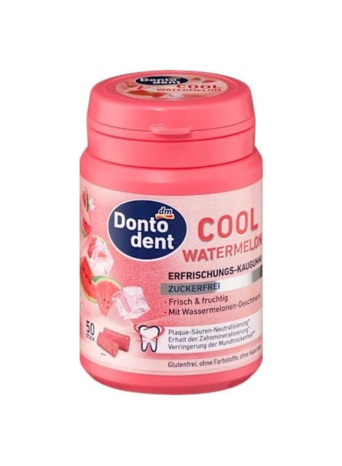 DM Dontodent Cool Watermelon Gum, Sugar-Free, 50 Pieces - Image 1