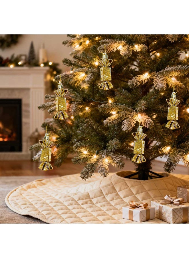 Trentor مجموعة زينة حلوى شجرة عيد الميلاد 5 قطع باللون الذهبي (7 سم) - Image 3