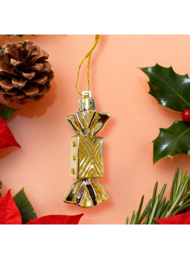 Trentor مجموعة زينة حلوى شجرة عيد الميلاد 5 قطع باللون الذهبي (7 سم) - Image 2