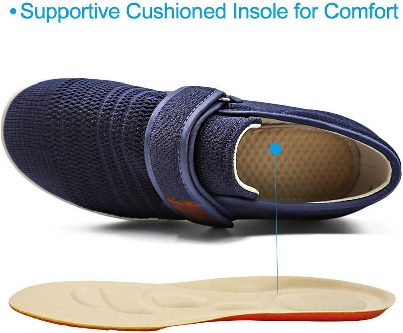 MEJORMEN Men's Edema Diabetic Shoes Adjustable Wide Width Outdoor Walking Sneakers Orthopedic Lightweight Comfy Casual Slippers for Elderly Swollen Feet Arthritis - Image 4