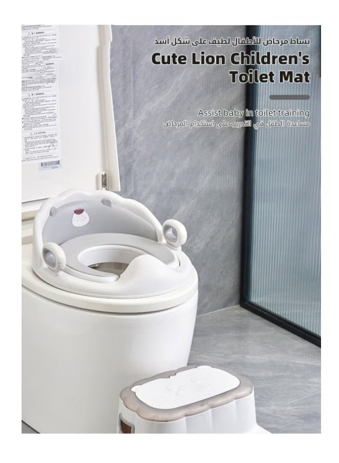 DOOKOO Removable Design Toilet Train Seats, Potties Chair for Kids Toddlers Boys Girls, Portable Children Travel Toileting Toilets, with Handles and Backrest, Cartoon Lion Shape - Image 2