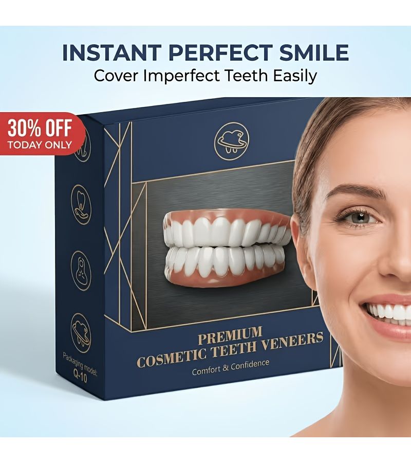Full Denture Set for Seniors Red White Upper Lower Elastic Fit Comfortable Wear - Image 5