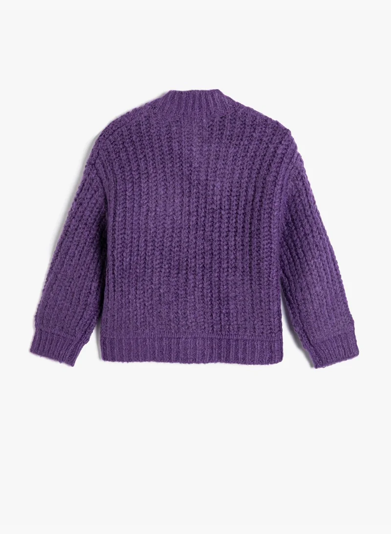 كوتون Knit Cardigan Long Sleeve Button Closure Round Collar