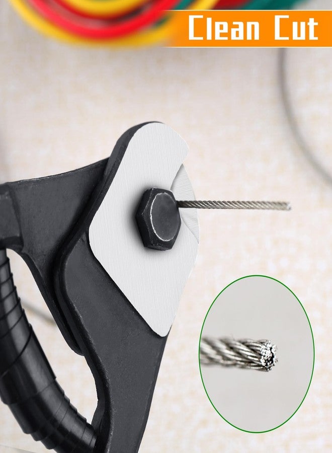 قواطع أسلاك شديدة التحمل من LEONTOOL مقاس 8 بوصات، قاطع حبل سلك من الفولاذ المقاوم للصدأ حتى 5/32 بوصة، قاطع كابلات CR-V حاد، قواطع سدادة كابلات مقاومة للصدأ للسطح، درابزين السلم، سياج الكابلات، كابل فرامل الدراجة، أعمال يدوية يدوية - Image 2